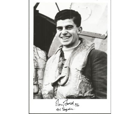 Flt. Lt. Roy Clement Ford WW2 Battle of Britain pilot signed 7 x 5 black and white portrait photo. Limited edition of 200 sig