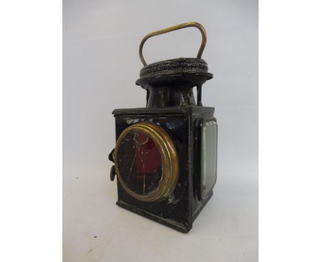 An S. Smith &amp; Son Ltd. of the Strand, London paraffin rear car lamp. 