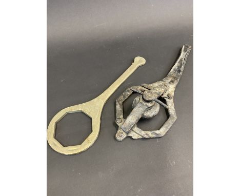 An early Rolls-Royce hub nut spanner and one other.