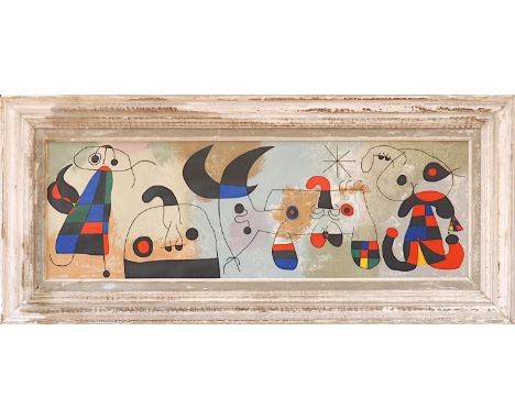 JOAN MIRO 'Peinture Murale' 1951, original lithograph in colours, 46cm x 90cm, in vintage French frame. 