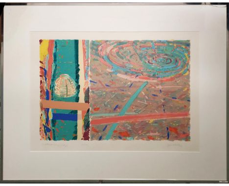 JOHN LOKER (British, b.1938) 'Littered Ways', colour lithograph, signed, 46cm x 68cm, framed. 