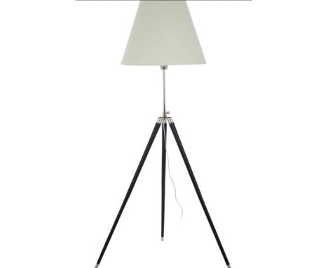 RALPH LAUREN FLOOR LAMP, tripod design, with shade, 159cm H. 