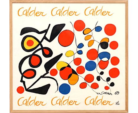 ALEXANDER CALDER 'Abstract', print on silk, signed and dated ?69 in the plate, hand numbered in pen, edition of 250, 80.5 x 8