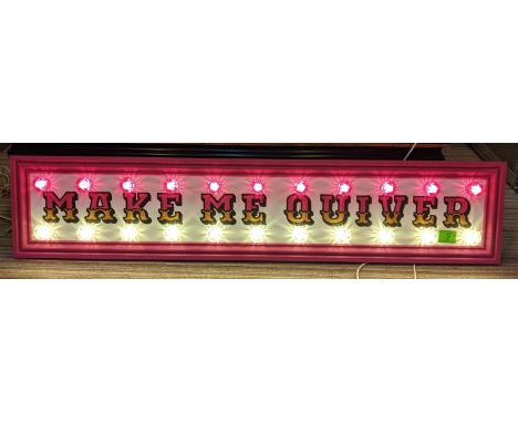 MAKE ME QUIVER BY BEE RICH, 196cm x 41cm, bespoke light up wall art. 