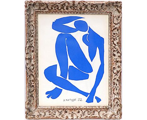 HENRI MATISSE 'Nu Bleu III', original lithograph from the 1954 edition after Matisse?s cut-outs, printed by Atelier Mourlot, 
