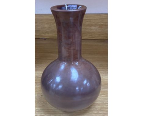 A Chinese Beijing 'realgar' glass bottle vase, probably Qing dynasty, 24cm highCONDITION: Good condition.