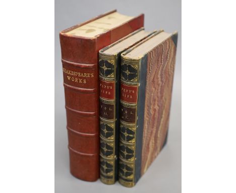 Shakespeare, W. Works, Shakespeare Head Oress, 1934, quarter morocco &amp; Pepys, S. Life, Journals &amp; Correspondence, 184