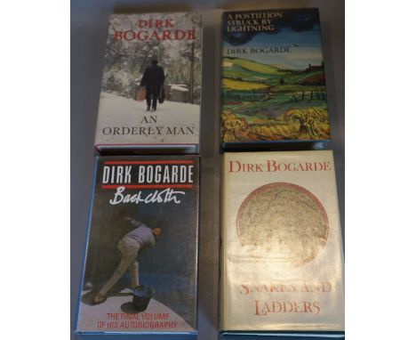 Bogarde, Dirk - (Autobiography), 4 vols, 1st editions, signed by the author, photo plates, d/wrappers, 1977-86CONDITION: Post