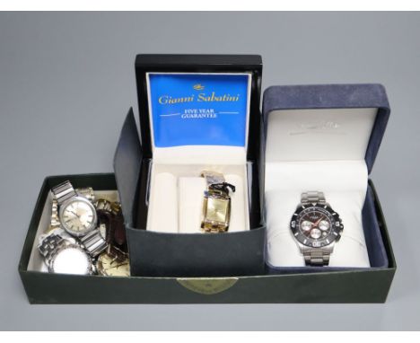 A Rotary Chronospeed gentleman's wristwatch (boxed) and a nine other fashion and vintage watches, to include Gianni Sabatini 
