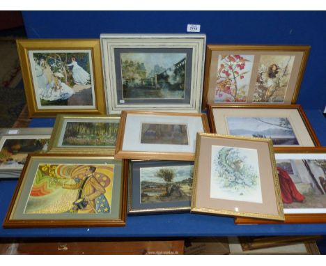 A box of eleven Prints after Monet, etc.