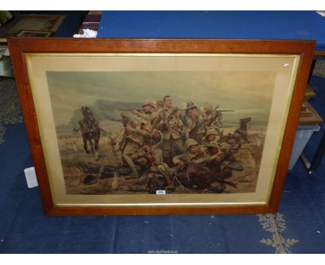 A large framed R. Cuton Woodville print titled "All that was Left of Them", a stirring incident of The Late South African War