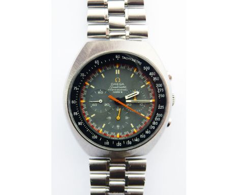 A Circa 1969 Stainless Steel Omega Speedmaster Professional Mark II Chronograph Bracelet Watch, Ref. 145.014 with original "R