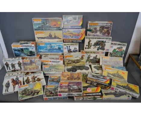A Collection of Matchbox Model Kits, Unbuilt, Within Original Boxes together with a collection of boxed Tamiya Model Kits 
