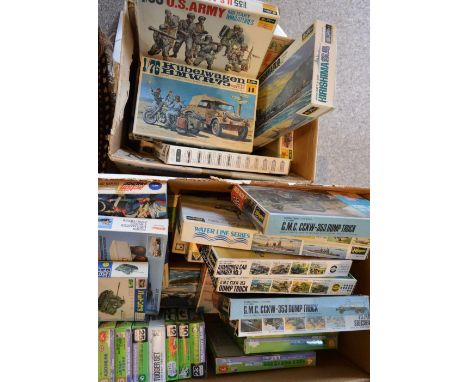 A Collection of Boxed Model Kits to include Military Vehicles, Soldiers and Others 