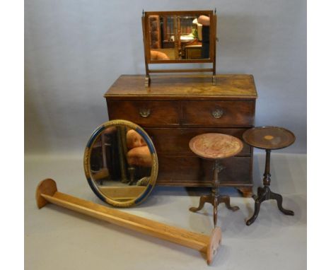 A Victorian Mahogany Straight Front Chest of two short and two long drawers, together with two wine tables, two mirrors and a