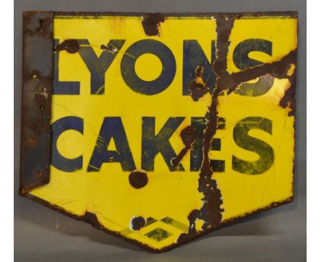 A Lyons Cakes Enamel Advertising Sign, 39 x 44 cms 
