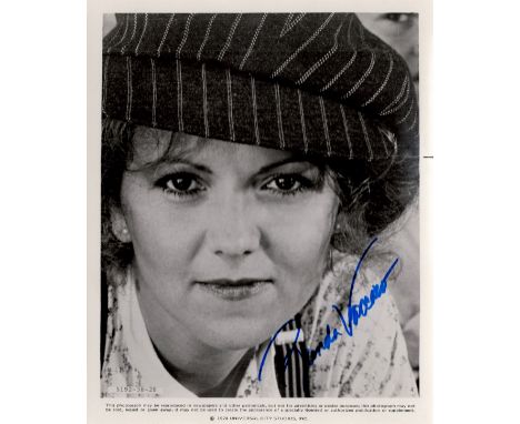 American Actress Brenda Vaccaro Handsigned 10x8 Official Universal City Studios Inc Black and white Photo. Signed in blue mar