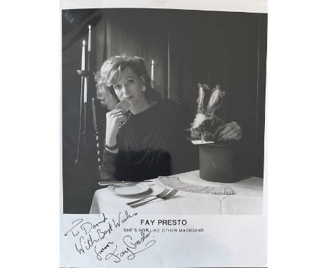 Collection of approx 33 Signed Photos from Film, TV, Magic, and more. Housed in a sleeved folder. Signatures include Karen As