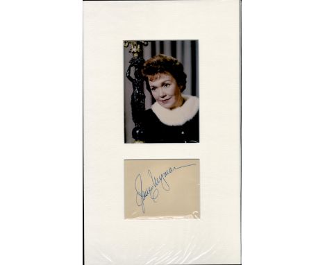 Jane Wyman 17 x 10 Mounted Signature Piece. Wyman was an American actress, singer, dancer, and philanthropist. She received a