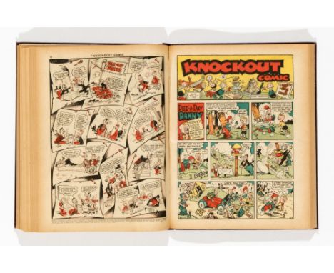 Knockout (Mar - Dec Xmas issue 1946) 368-408. In bound volume (missing issue 397) with Deed-A-Day Danny, the 3 Musketeers and