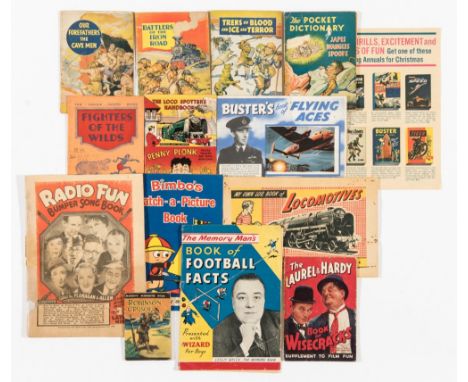 Comics free gifts (1930s-60s). Buster's Book of Flying Aces, Laurel & Hardy Book of Wisecracks (Film Fun giveaway), Radio Fun