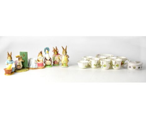 Four Beswick Beatrix Potter figures comprising 'Cecily Parsley', 'Mr Benjamin Bunny', 'Jemima Puddle-Duck' and 'Mrs Rabbit', 