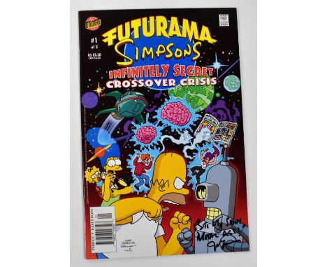 THE SIMPSONS & FUTURAMA; 'Infinitely Secret Crossover Crisis', comic bearing the signature of John Dimaggio.We have not authe