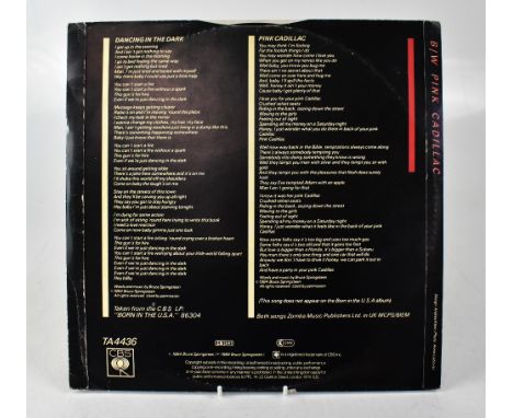 BRUCE SPRINGSTEEN; the extended version of 'Dancing in the Dark', bearing the star's signature and two others to the front co