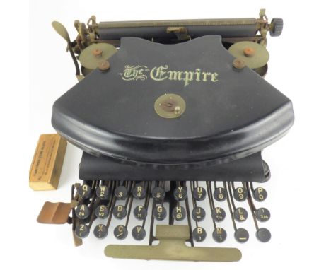 THE EMPIRE; a vintage black metal typewriter.