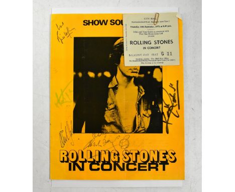 ROLLING STONES; In Concert programme 1973, signed, with ticket stub (2).We have not authenticated these signatures, please sa