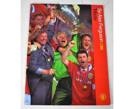 ALEX FERGUSON; a booklet 'Sir Alex Ferguson CBE Tribute', bearing his signature.We have not authenticated this signature, ple