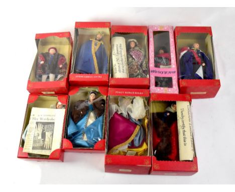 A collection of Peggy Nisbet costume and portrait dolls in original boxes, to include 'A Baron of the Court of King John', 'K