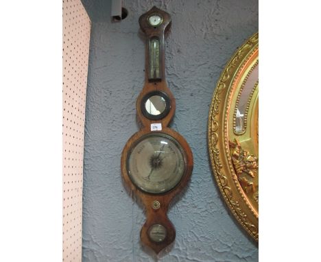 A GOOD GEORGIAN ROSEWOOD CASE BANJO BAROMETER with silvered dials inscribed "W and C Fairley Glasgow"