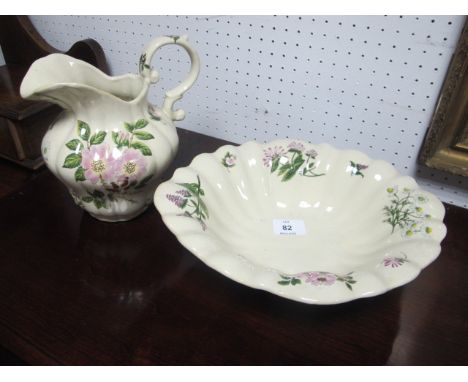 A PAIR OF IRONSTONE JUG AND BASIN
