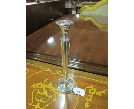 A STERLING SILVER CANDLESTICK 25cm high