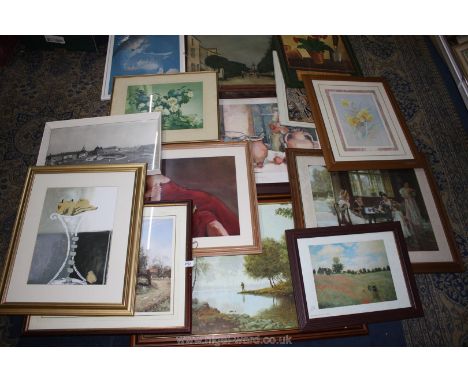 A large quantity of Prints including a Coulson print of a fisherman, Sarah Spackman print, etc