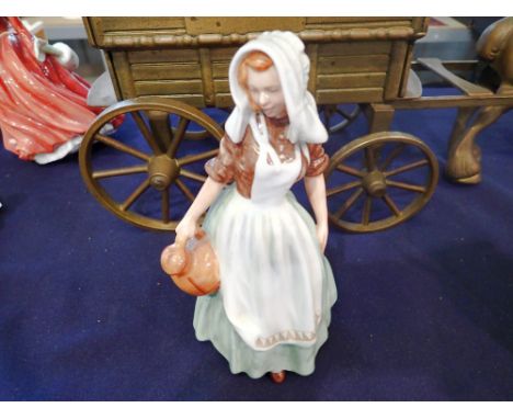 Royal Doulton figurine, The Milk Maid, secondsquality, H: 14 cm. P&amp;P Group 1 (£14+VAT for the first lot and £1+VAT for su