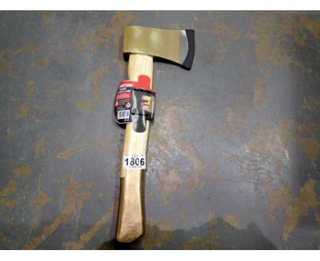 New unused wooden handled axe. P&amp;P Group 1 (£14+VAT for the first lot and £1+VAT for subsequent lots) 