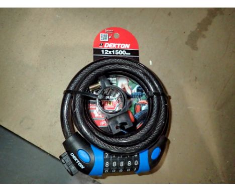 New unused cable lock and padlock. P&amp;P Group 1 (£14+VAT for the first lot and £1+VAT for subsequent lots) 