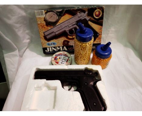 Jinma M29 boxed spring airsoft gun with BB pellets. P&amp;P Group 1 (£14+VAT for the first lot and £1+VAT for subsequent lots