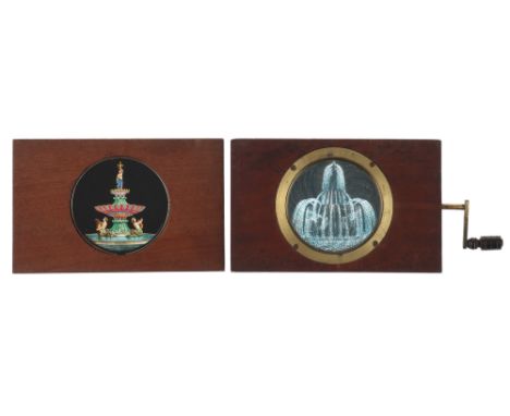 'The Fountain’ a Pair of Dissolving View Magic Lantern Slides, 'the fountain’ a pair of dissolving view magic lantern slides.