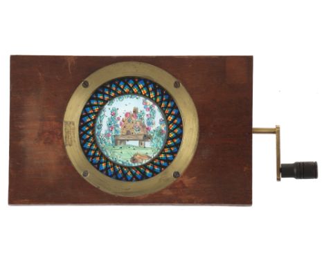 A Beehive Chromatrope Magic Lantern Slide A ‘beehive / chromotrope’, hand painted rackwork magic lantern slide. works well. m