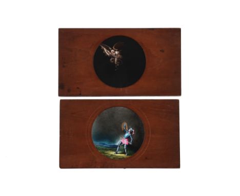 A Dissolving Phantasmagoria Apparition, Magic Lantern Slide Set, A fine pair of hand-painted magic lantern dissolving view sl