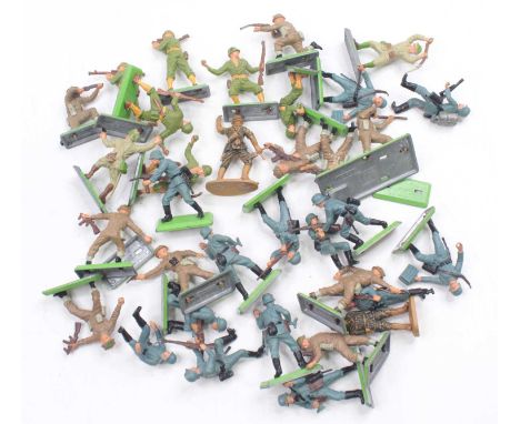 One tray containing a quantity of British and German Britains Deetail plastic military figures
