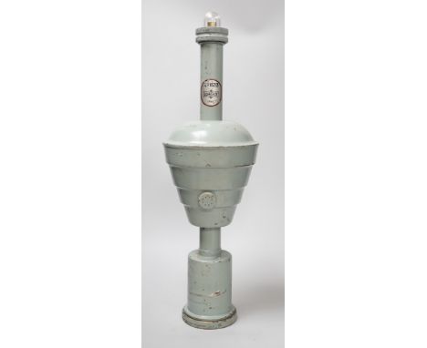 A Londex pale blue Royal Naval floating signal lamp, numbered AP16213 1961, height 53cm