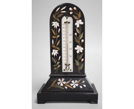 A late 19th century Italian pietra dura thermometer. 22cm high Ivory submission reference: MSREH9E2