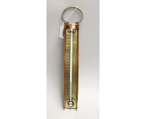 A copper preserving thermometer by Negretti and Zambra, 38cms high