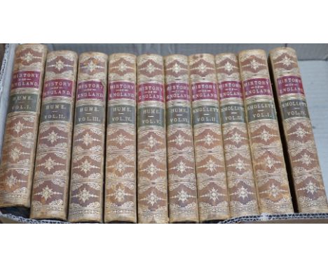 ° ° Hume, David - The History of England ... new edition, 6 vols. portrait frontis.; together with Smollet, Thomas - The Hist