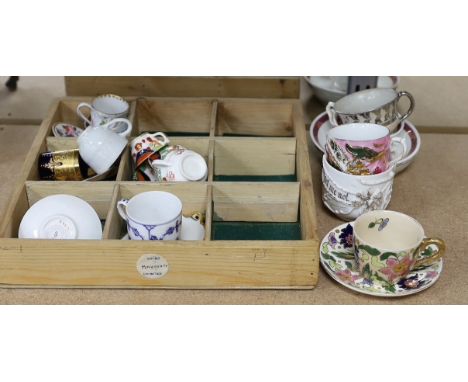 A quantity of various European cabinet cups and saucers to include Copenhagen, Spode, Royal Crown Derby etc.