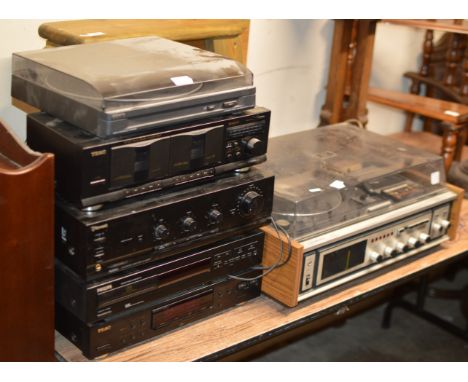 VINTAGE STACKING HI-FI SYSTEM &amp; VINTAGE SANYO TURNTABLE     